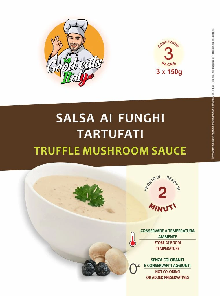 Truffle Mushroom Sauce. ready to eat and cook under 2 minutes. Product made in Italy